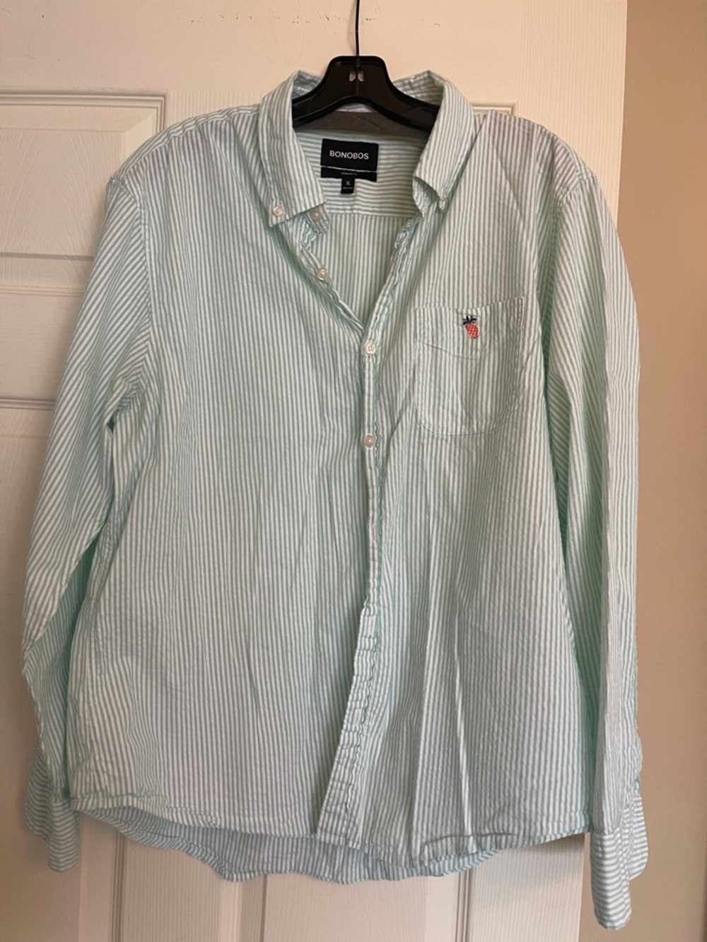 Bonobos Light Mint & White Striped Button-Down Shirt